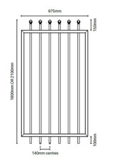 Zeus aluminium gate 1800MM OR 2100MM H x 975MM W